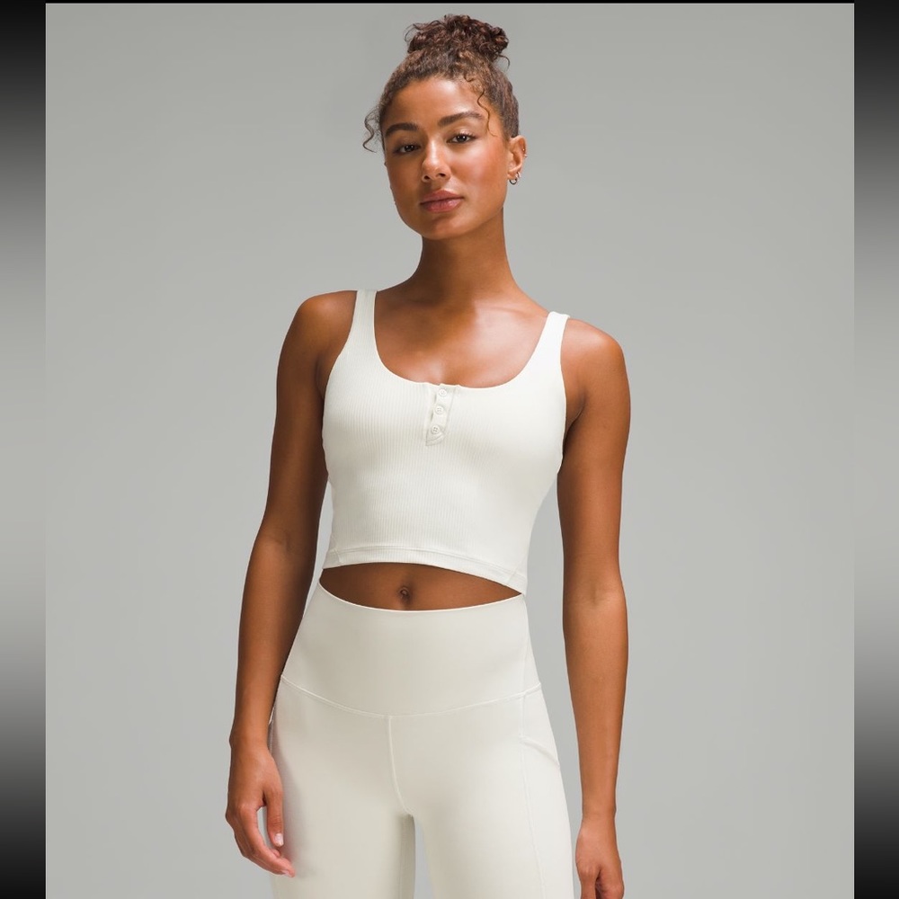 LULULEMON align Henley tank, bone, size 6, sold out online NWOT